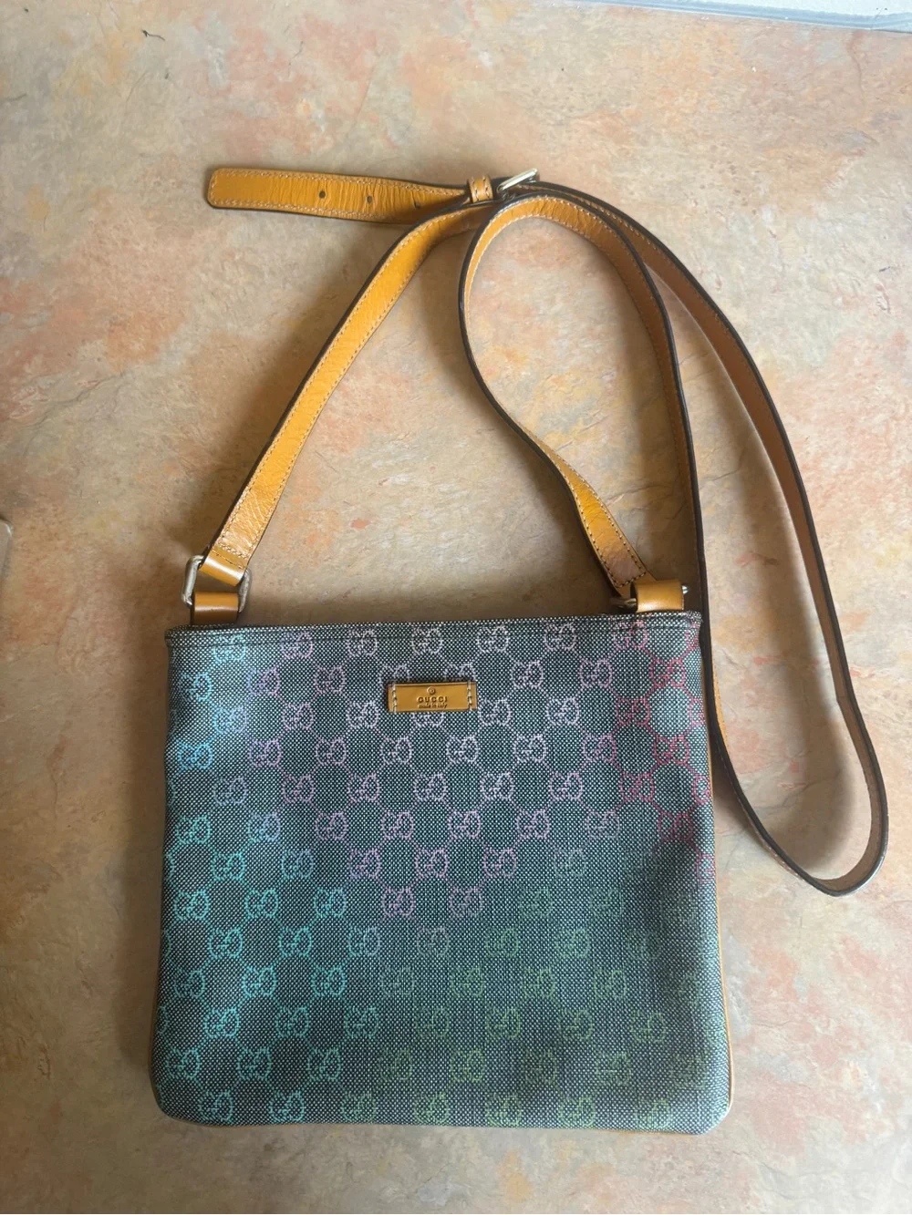 Gucci Multicolor Supreme Crossbody Bag with COA